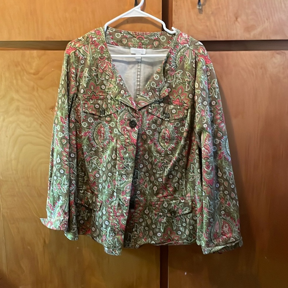 Denim floral jacket
